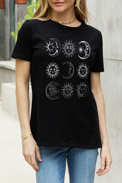 Simply Love Full Size Sun and Moon Graphic Cotton Tee