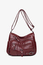 Multi-Pocket PU Leather Crossbody Bag