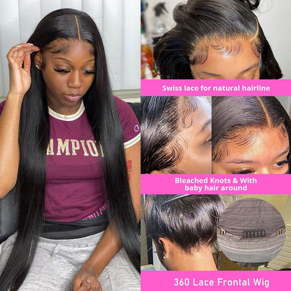 13x6 Bone Straight Human Hair Lace Frontal Wig 5x5 Lace Wigs For Women Pre Plucked With Baby Hair 13x4 Lace Front Wig MYLOCKME