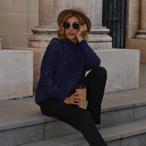 Mock Neck Long Sleeve Sweater