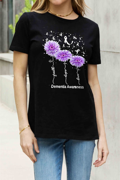 Simply Love Full Size DEMENTIA AWARENESS Graphic Cotton Tee