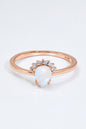 18K Rose Gold-Plated Pear Shape Natural Moonstone Ring