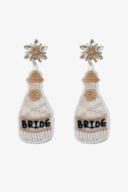 Beaded Champagne Bottle Earrings