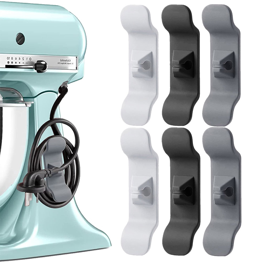 3/6pcs Cord Wrapper Hooks Wire Cord Cable Organizer Air Fryer Coffee Machine Wrap Cable Protector Winder Household Appliances