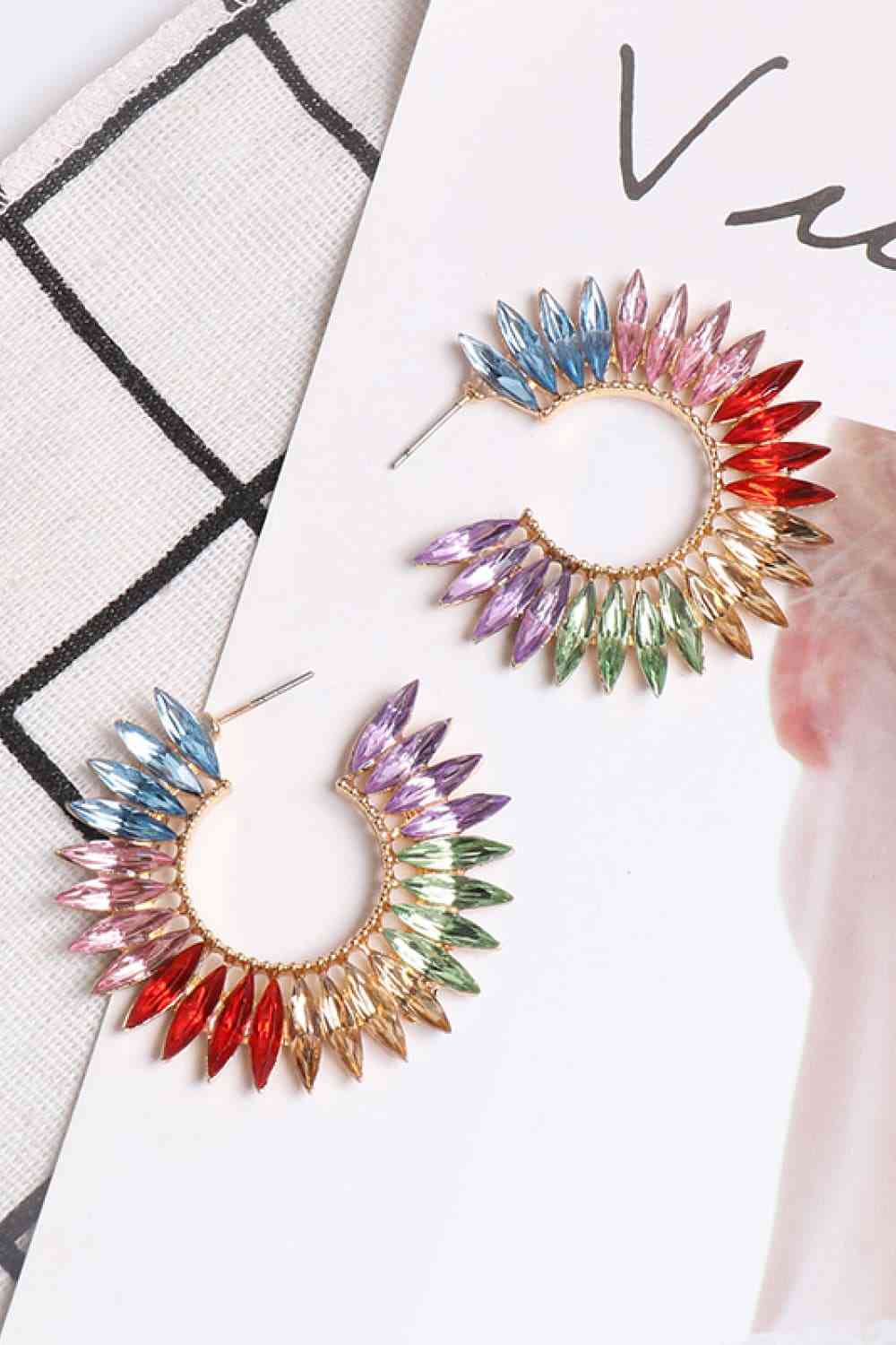 Zinc Alloy Acrylic C-Hoop Earrings