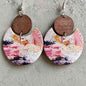 Wood & PU Drop Earrings