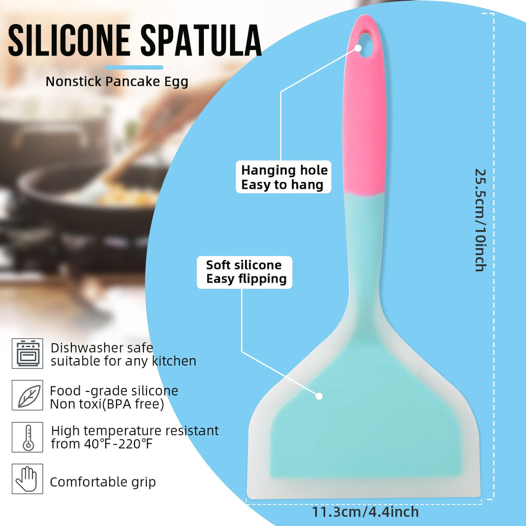 Silicone Spatula Cooking Utensils Beef Meat Egg Kitchen Scraper Wide Pizza Cooking Tools Shovel Non-stick Spatula Color Randomly