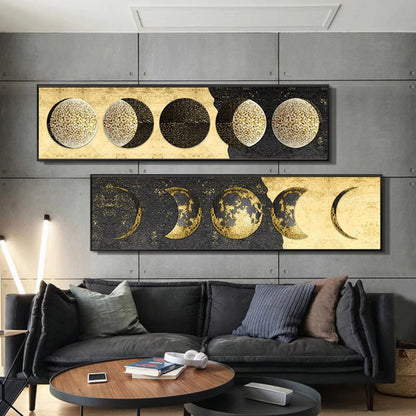 laminas decorativas pared cuadros cuadros para salon Cuadro de Arte de pared de Luna Dorada abstracta y moderna, impresión en lienzo, pintura de paisaje, póster de Luna para decoración del hogar y sala de estar
