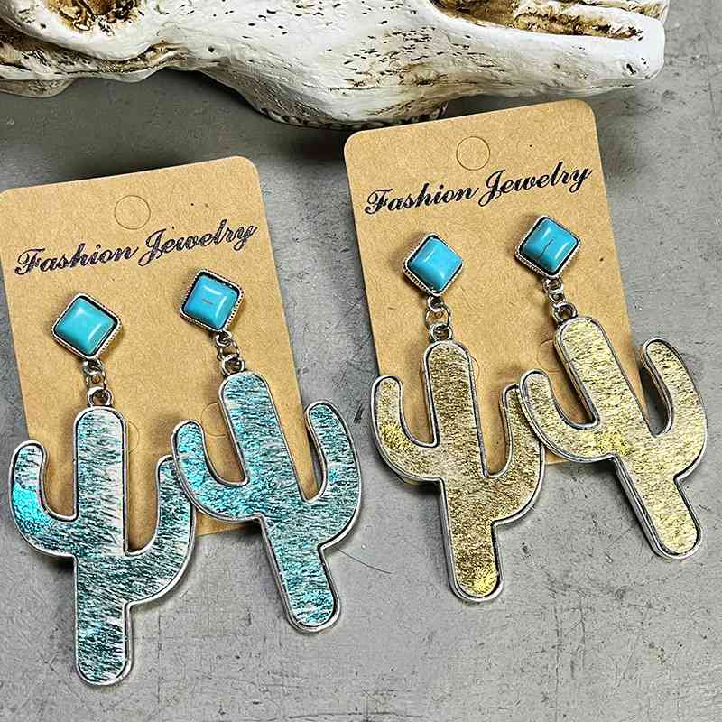 Turquoise Cactus Earrings