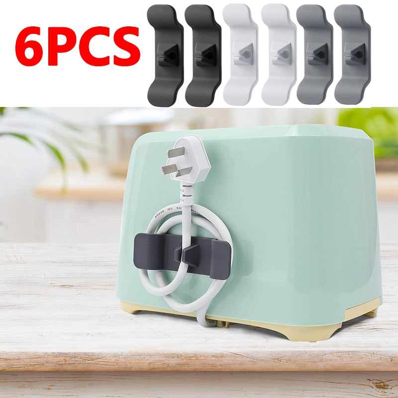 3/6pcs Cord Wrapper Hooks Wire Cord Cable Organizer Air Fryer Coffee Machine Wrap Cable Protector Winder Household Appliances