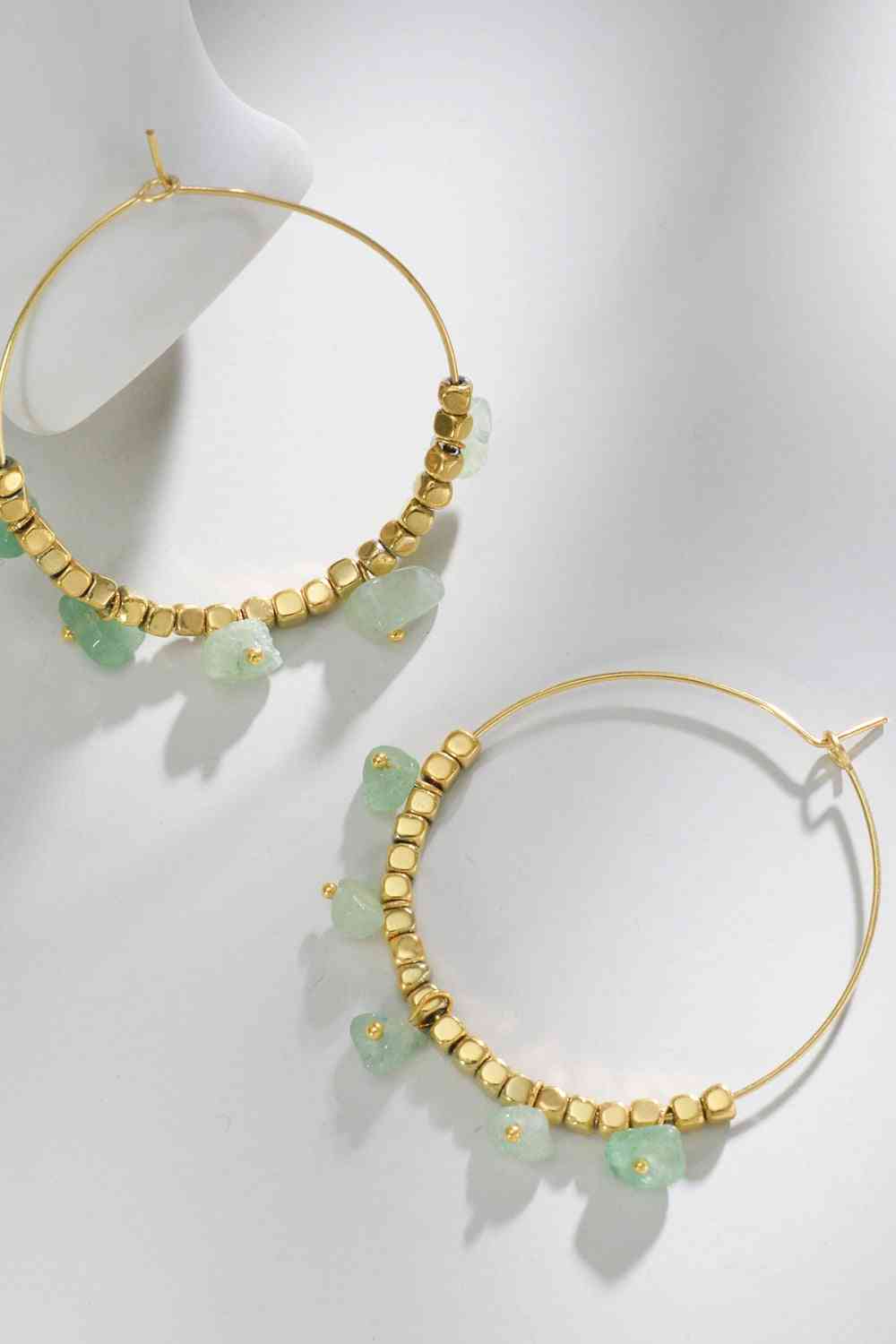 Turquoise Stainless Steel Hoop Earrings