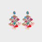 Flower Shape Rhinestone Alloy Dangle Earrings