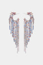 Fringed Rhinestone Zinc Alloy Dangle Earrings
