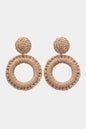 Round Shape Raffia Grass Dangle Earrings