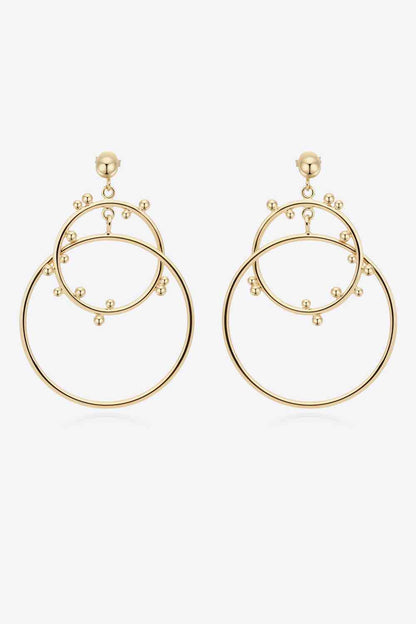 18K Gold-Plated Double Hoop Drop Earrings