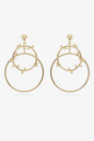 18K Gold-Plated Double Hoop Drop Earrings