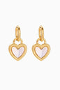 Inlaid Shell Heart Drop Earrings