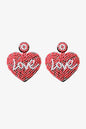 LOVE Beaded Heart Earrings
