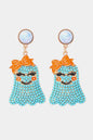 Smiling Ghost Shape Synthetic Pearl Earrings