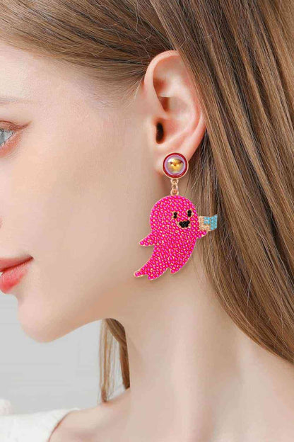 Ghost Shape Synthetic Pearl Dangle Earrings