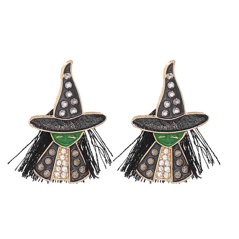 Witch Rhinestone Alloy Earrings