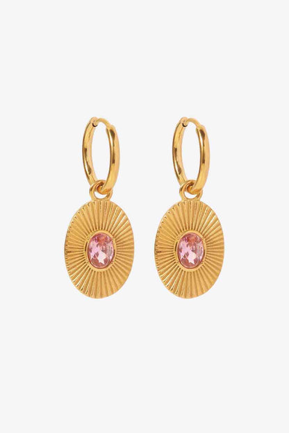 Stainless Steel Oval Dangle Earrings