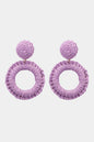 Round Shape Raffia Grass Dangle Earrings
