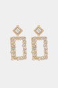 Square Shape Glass Stone Dangle Earrings