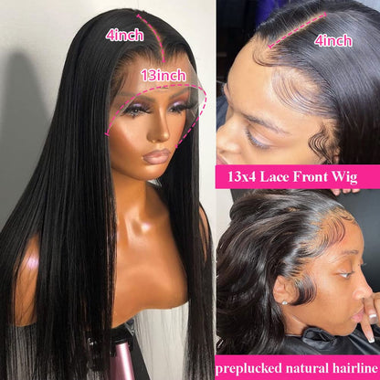 13x6 Bone Straight Human Hair Lace Frontal Wig 5x5 Lace Wigs For Women Pre Plucked With Baby Hair 13x4 Lace Front Wig MYLOCKME