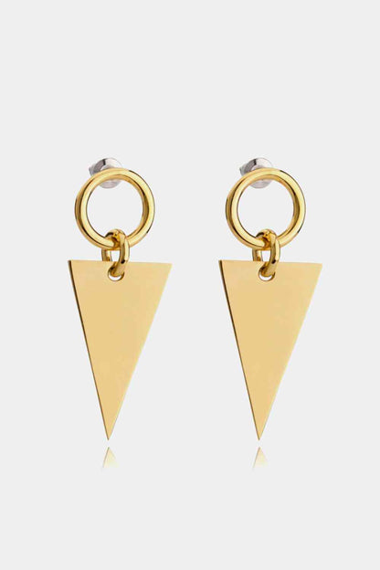 Stainless Steel Triangle Dangle Earrings