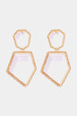 Geometrical Shape Zinc Alloy Frame Resin Dangle Earrings