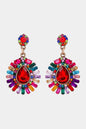 Teardrop Shape Glass Stone Dangle Earrings