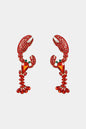 Lobster Shape Glass Stone Dangle Earrings