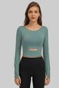 Cut Out Front Crop Yoga Tee