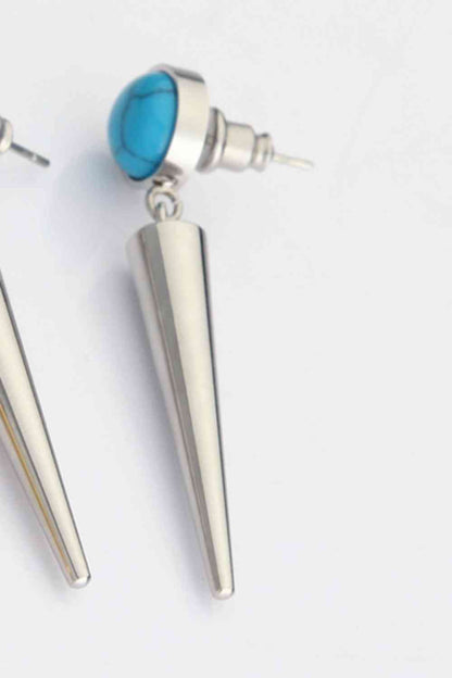 18K Stainless Steel Turquoise Drop Earrings