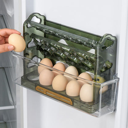 3-layer Egg Rack Egg Storage Box With Handle Refrigerator Egg Tray Overturned Kitchen Egg Storage Container Fresh-keeping Box