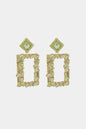 Square Shape Glass Stone Dangle Earrings