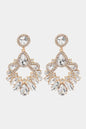 Zinc Alloy Frame Glass Stone Dangle Earrings