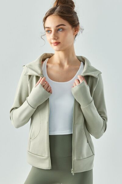 Zip Up Hooded Active Outerwear