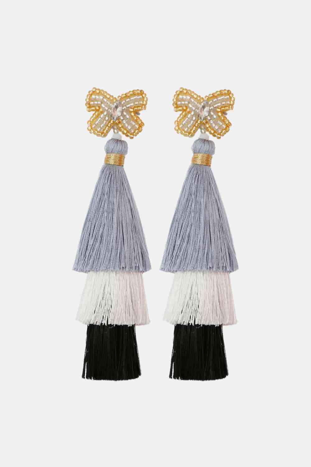 Triple-Layer Tassel Dangle Earrings