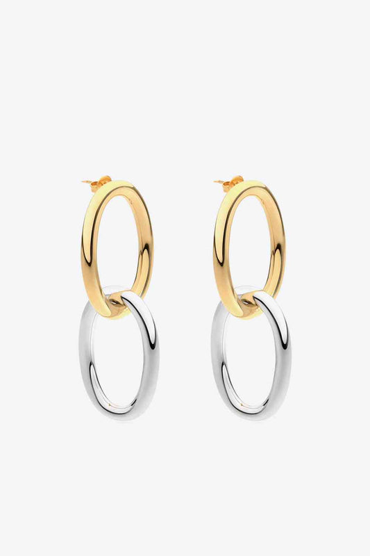 Two-Tone Double Hoop Earrings