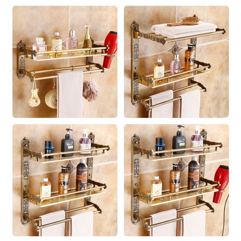 Aluminium Towel Cup Holder Serviettes Salle Bain Kitchen Bathroom Toalha Banheiro Toallero Adhesivo Towel Rack Wall Rack Shelf