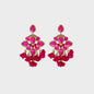 Flower Shape Rhinestone Alloy Dangle Earrings