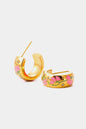 Stainless Steel 18K Gold Plated Ring Shape C-Hoop Earrings
