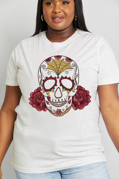 Simply Love Full Size Skull Graphic Cotton Tee