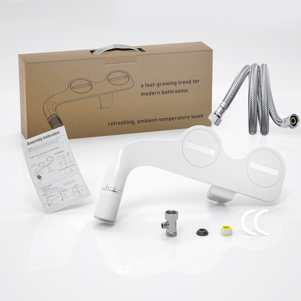 SAMODRA Bidet Non-Electric Toilet Attachment Dual Nozzle Bidet Adjustable Water Pressure With Brass Inlet