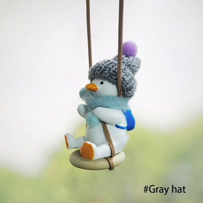 Cool Knit Cap Duck Car Pendant