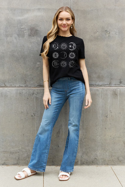 Simply Love Full Size Sun and Moon Graphic Cotton Tee