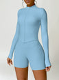 Zip Up Mock Neck Long Sleeve Active Outerwear