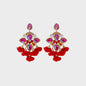 Flower Shape Rhinestone Alloy Dangle Earrings